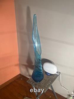 LE Smith Swung Glass Floor Vase 42 Peacock blue