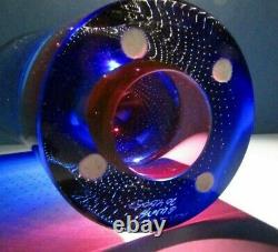 LG Kosta Boda Goran Warff ARTIST'S CHOICE Blue Vase Signed Glass Crystal Zoom