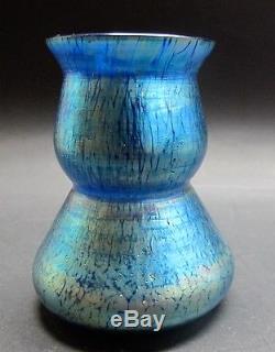 LOETZ ART NOUVEAU Miniature Art Glass Vase Papillion Decor c. 1910 antique
