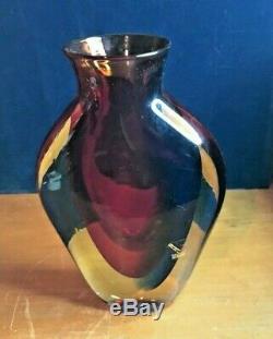 LUIGI ONESTO Italy Art Glass Vase 8.5 VETRO ARTISTCO MURANO sommerso 4 shades