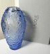 Lalique Crystal VIOLETTA Blue Vase, Mint/New with Box