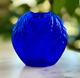 Lalique Filicaria Pillow Vase in Klein Blue French Crystal Mint Condition + Box