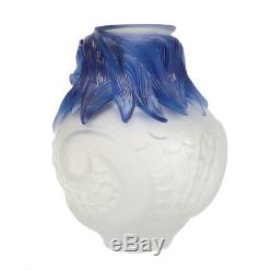 Lalique Imperial Dragon Vase Frosted Crystal & Blue Edition of 99 MSRP $42,000