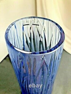 Lalique Vase New Moon Sapphire Blue Paris France