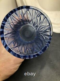 Lalique Vase New Moon Sapphire Blue Paris France