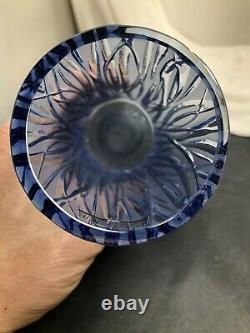 Lalique Vase New Moon Sapphire Blue Paris France