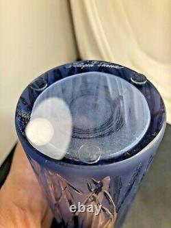 Lalique Vase New Moon Sapphire Blue Paris France