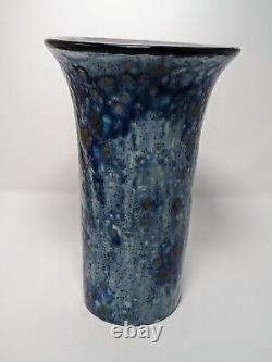 Large 10 Blue-Green Mid Century Vase Gorgeous Marked DP