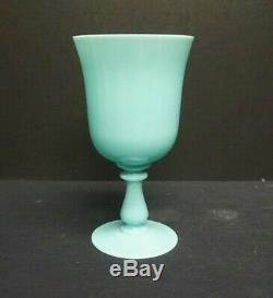 Large 10 French Portieux Vallerysthal P. V. France Blue Opaline Glass Vase