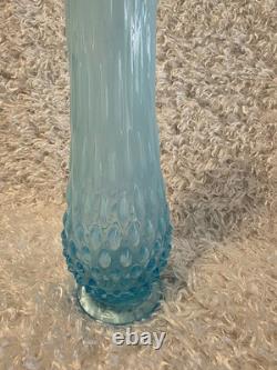 Large 15 Fenton Blue Opalescent Hobnail MCM Swung Glass Vase