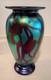 Large 9.5 Stunning 2002 Signed Robert Eickholt Iridescent Footed Art Glass Vase