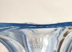 Large Art Deco Walther Sohne Blue Windsor Frosted Glass Vase