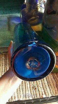 Large BLENKO Cobalt Blue Art Glass Hand Blown Vase