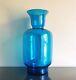 Large Blenko 7048 Floor Vase in Turquoise Blue, Joel Myers 1970 20 MCM Vintage