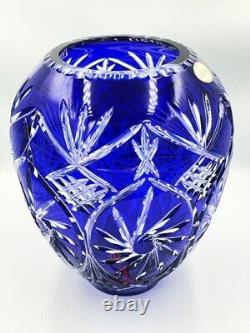 Large Cobalt Blue Crystal Vase