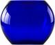 Large Cobalt Blue Sculptural Art Glass Half Sphere Vase Hand Blown 8 x 7