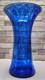Large Curtiss Brock CB Glass Art Vase Colbolt Blue Swirl Artist Signed MCM Retro
