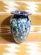 Large EICKHOLT Blue Dichroic Anemone MILLEFIORI Art Glass Vase SIGNED/DATED