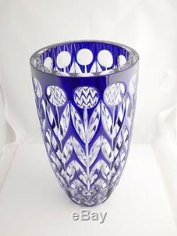 Large Faberge cobalt crystal blue tulips vase- $750 OBO