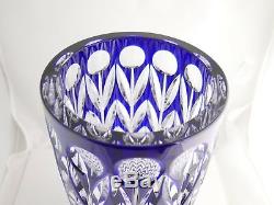 Large Faberge cobalt crystal blue tulips vase- $750 OBO