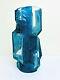 Large Faceted Turquoise Crystal Vase Argos Cesar Baldaccini Signed Daum France