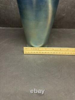 Large Fenton Unpolished Favrene Glass Vase 95th Anniversary Cobalt Iridescent