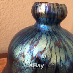 Large Loetz Art Glass Cobalt Papillon Vase