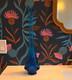 Large Midcentury Modern Vintage Viking Swung Vase In Striking Bluenique Color