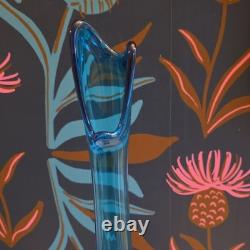 Large Midcentury Modern Vintage Viking Swung Vase In Striking Bluenique Color