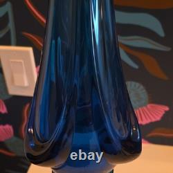 Large Midcentury Modern Vintage Viking Swung Vase In Striking Bluenique Color