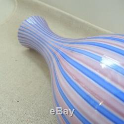 Large Murano A Canne Cased Glass Vase Dino Martens Gio Ponti Venini Style Stripe