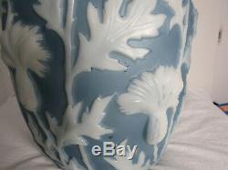 Large Phoenix Consolidated Glass 17 1/2 Blue Thistle Umbrella Vase