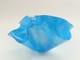 Large Signed Art Glass Blue Iridescent Wave Handkerchief Vessel Vase Bowl Dish