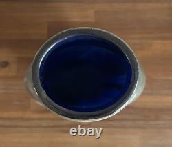 Large Stephen Fellerman Blue Purple Iridescent Art Glass Vase Signed 12.5 Tall