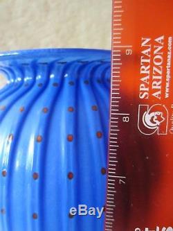 Large Transjo Hytta Sweden 9 Art Glass Vase Vintage Kosta Boda Masters Blue