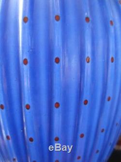 Large Transjo Hytta Sweden 9 Art Glass Vase Vintage Kosta Boda Masters Blue