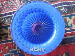 Large Transjo Hytta Sweden 9 Art Glass Vase Vintage Kosta Boda Masters Blue