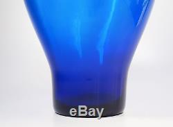 Large Vintage Blenko Glass Vase Sapphire Blue 15 High Foil Sticker