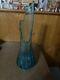 Large Vintage MCM Flame 21 Swung Vase Simplicity Ribbed Blue