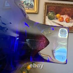 Laurie Thal Glass Bowl Sommerso Blue Display Fine Art Glass Home Decor