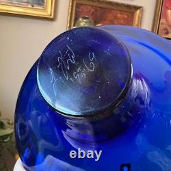 Laurie Thal Glass Bowl Sommerso Blue Display Fine Art Glass Home Decor