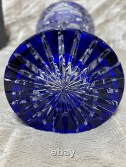 Lausitzer Crystal Cut Glass Vase Cobalt Blue German Democratic Republic era
