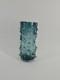 Lazy Susan Blue Thorn Glass Vase Brutalist Heavy 9.25 Tall AS IS READ