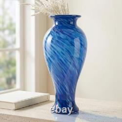 Lccck 20 Tall Blue Glass Vase Hand Blown Large Floor Glass Vase Home Decor