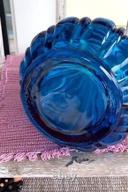 Le Smith Blue Ribbed 24 Floor Vase