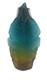 Leaf Pattern Textured Multicolor Glass Vase Blue Amber Green 21
