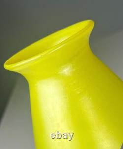 Loetz Art Glass Vase Ausfuhrung 226 Metallic Yellow with Cobalt Papillon RARE