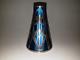 Loetz Blue Metallin with Sterling Overlay vase