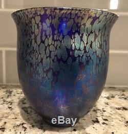 Loetz Cobalt Papillion Urn Deco Vase