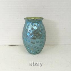 Loetz Crete Diaspora Blue Iridescent Cabinet Vase